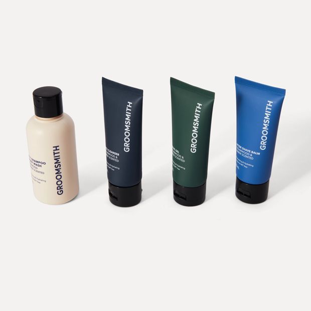 Groomsmith Men's 4 Piece Wash Pack - Cedarwood and Amber Scented