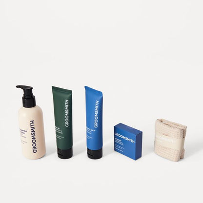 Groomsmith Men's 5 Piece Wash Pack - Cedarwood and Amber Scented