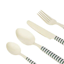 Anko 16 Piece Green and Pink Cutlery Set