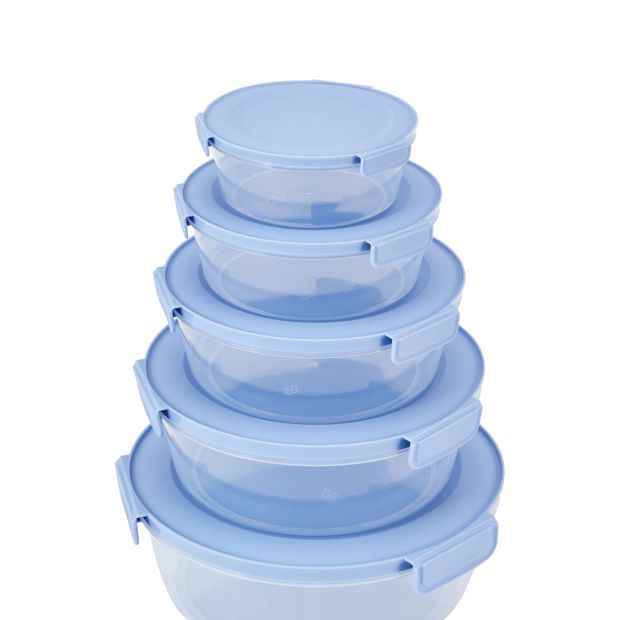 Anko Set of 5 Round Food Storage Containers - Blue