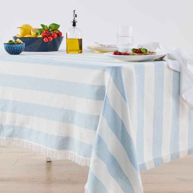 Anko Extra Large Blue Stripe Tablecloth
