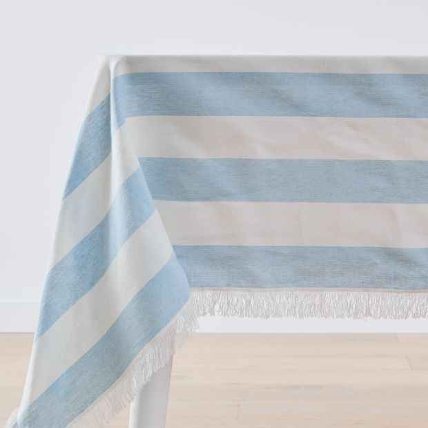 Anko Extra Large Blue Stripe Tablecloth