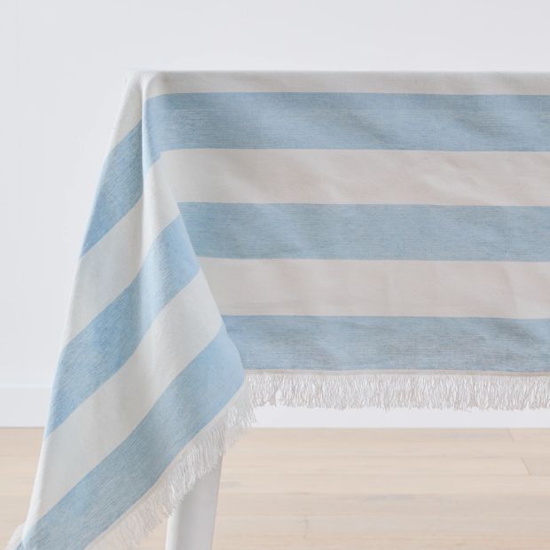 Anko Extra Large Blue Stripe Tablecloth