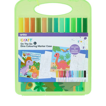 Anko On The Go Dino Colouring Marker Case