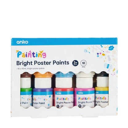 Anko 10 Piece Bright Poster Paints