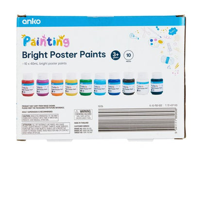 Anko 10 Piece Bright Poster Paints