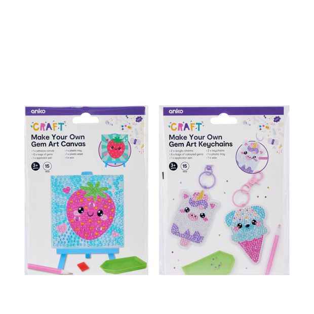 Anko 15 Piece Make Your Own Gem Art Kit - Assorted