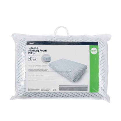 Anko Cooling Memory Foam Pillow - Medium Profile - White