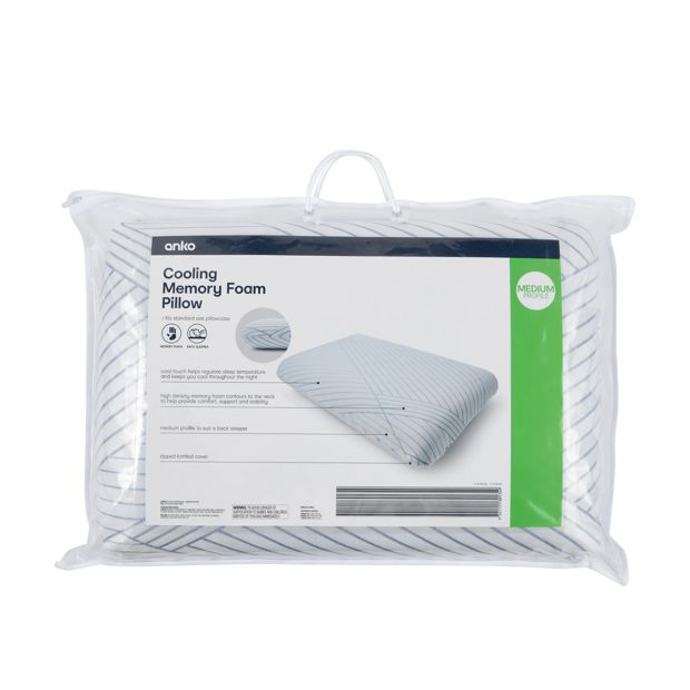 Anko Cooling Memory Foam Pillow - Medium Profile - White