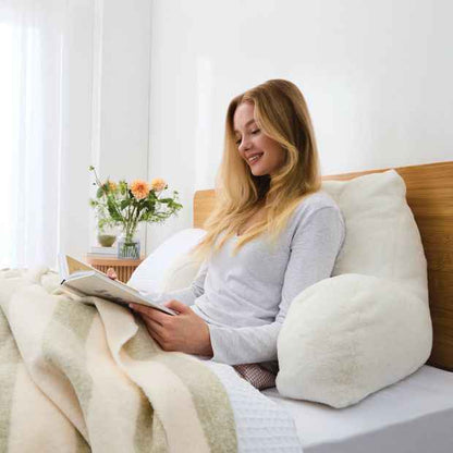 Anko Faux Fur Back Rest Pillow - White