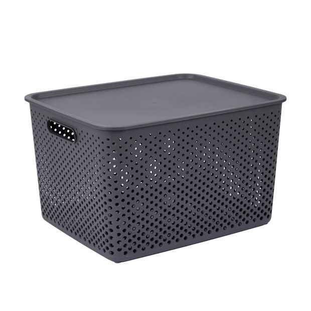 Anko 18L Dot Container - Charcoal