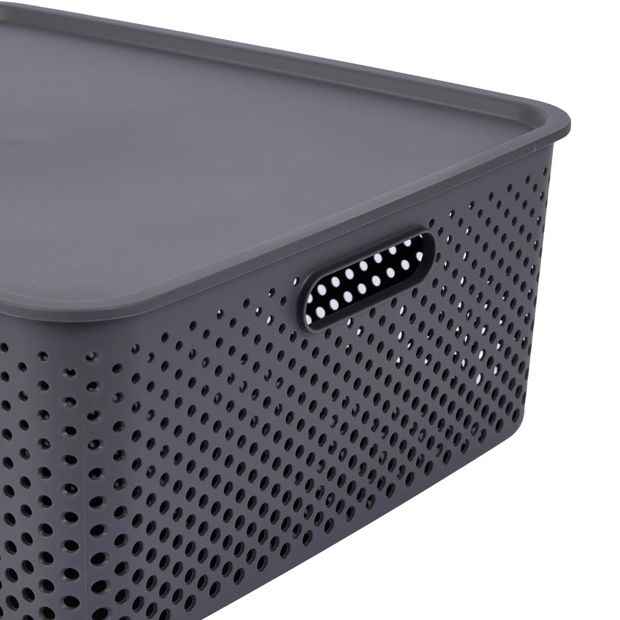 Anko 19L Dot Container - Charcoal