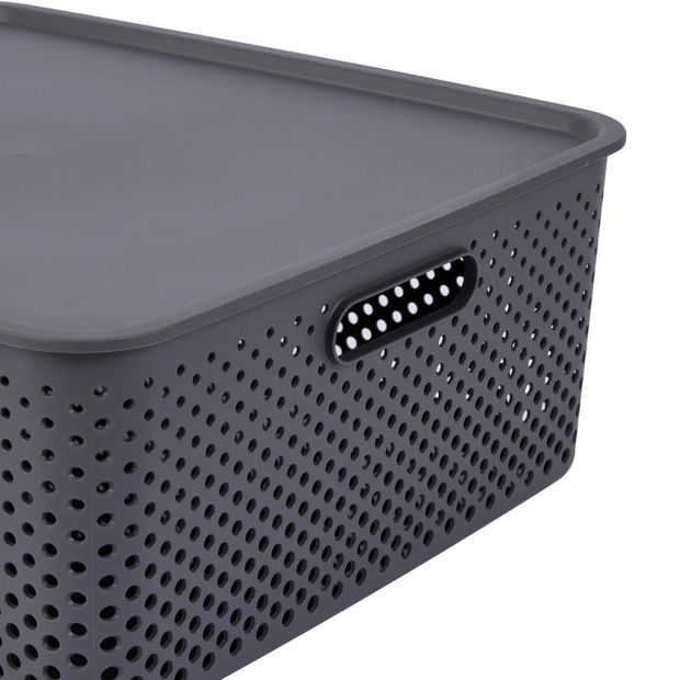 Anko 19L Dot Container - Charcoal