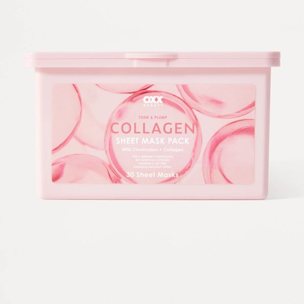 OXX Beauty 30 Pack Tone and Plump Collagen Sheet Masks - Cicahyalon and Collagen