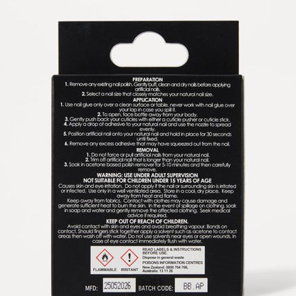 OXX Beauty Pack Artificial Nails with Adhesive - Squareletto Shape - Pink Glitter