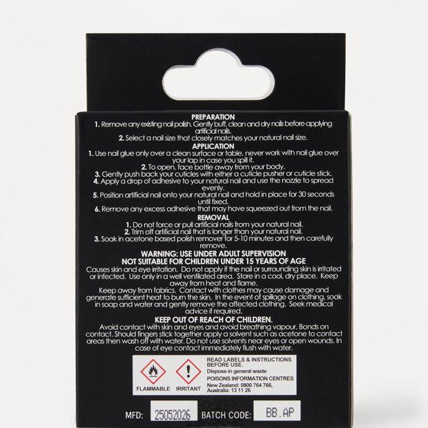 OXX Beauty 24 Pack Artificial Nails with Adhesive, Pointed Stilleto Shape - Blue French Tip