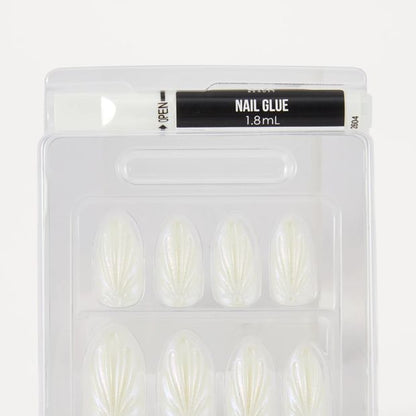 OXX Beauty 24 Pack Artificial Nails with Adhesive, Stiletto Shape - 3D Shell