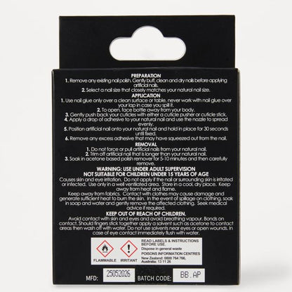 OXX Beauty 24 Pack Artificial Nails with Adhesive, Stiletto Shape - 3D Shell