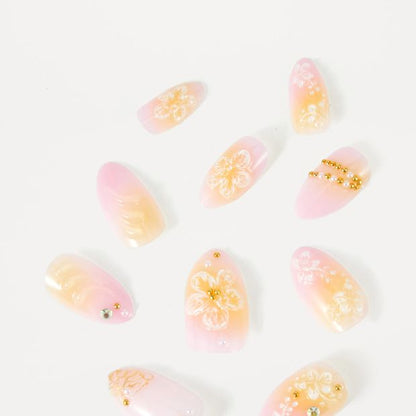 OXX Beauty Pack Artificial Nails with Adhesive - Almond Shape - Hibiscus