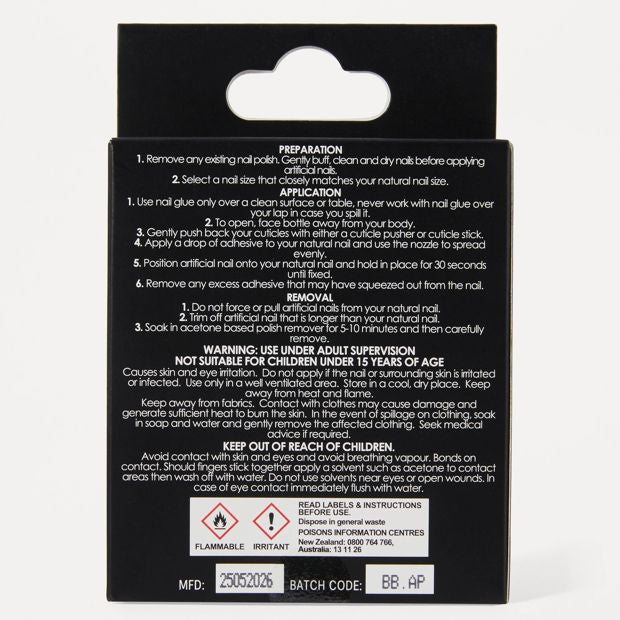 OXX Beauty 24 Pack Artificial Nails with Adhesive, Pointed Stiletto Shape - 3D