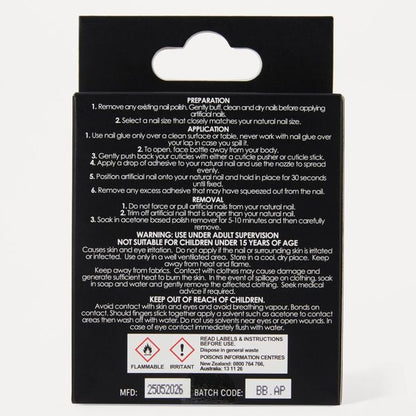 OXX Beauty 24 Pack Artificial Nails with Adhesive, Pointed Stiletto Shape - 3D
