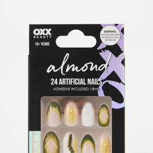 OXX Beauty Pack Artificial Nails with Adhesive - Almond Shape - Green 3D