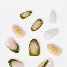 OXX Beauty Pack Artificial Nails with Adhesive - Almond Shape - Green 3D