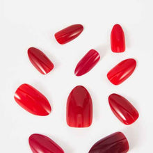 OXX Beauty 100 Pack Artificial Nails with Adhesive - Almond Shape - Red