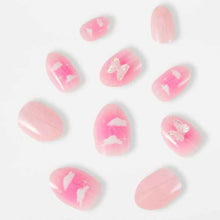 OXX Beauty 24 Pack Kids Pre-Glued Stick-On Nails, Almond Shape - Clouds and 3D Butterfly