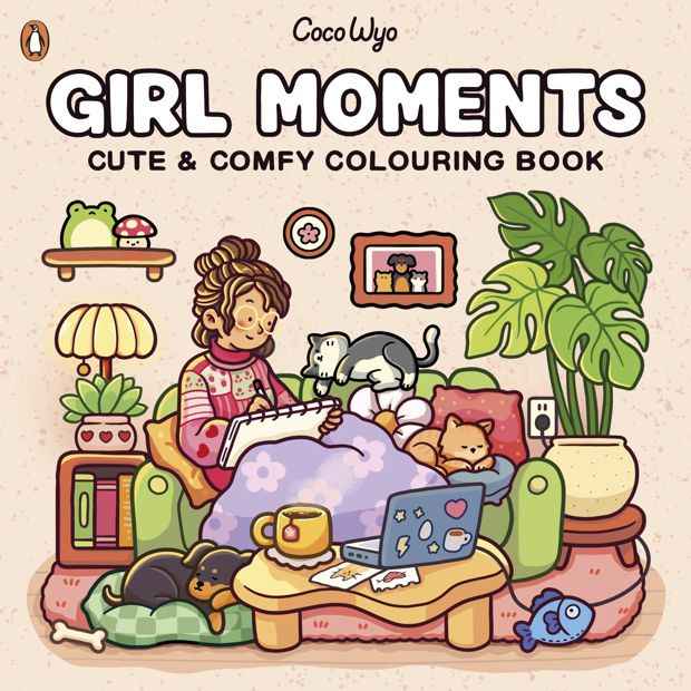 Girl Moments Cute & Comfy Colouring Book