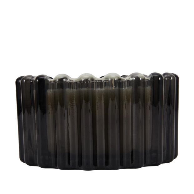 Anko Dark Suede Ribbed Glass Candle