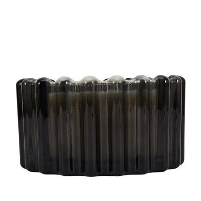 Anko Dark Suede Ribbed Glass Candle