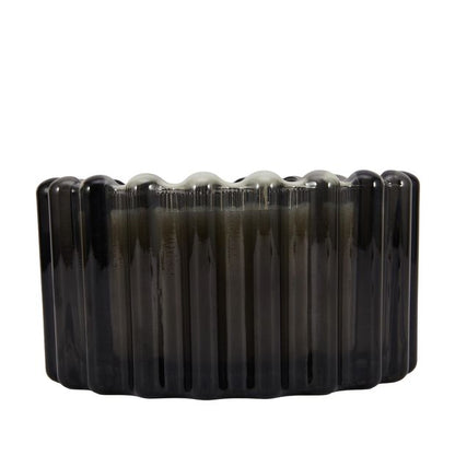 Anko Dark Suede Ribbed Glass Candle