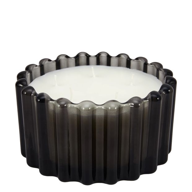 Anko Dark Suede Ribbed Glass Candle