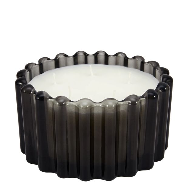 Anko Dark Suede Ribbed Glass Candle
