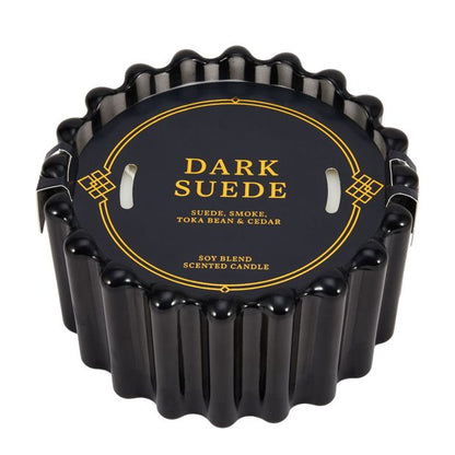 Anko Dark Suede Ribbed Glass Candle