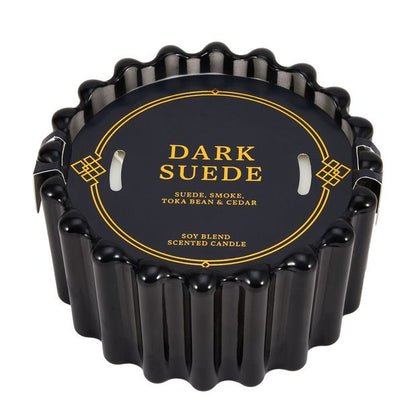 Anko Dark Suede Ribbed Glass Candle