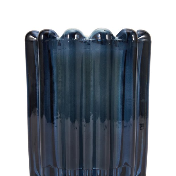 Anko Ocean Whisper Ribbed Glass Candle