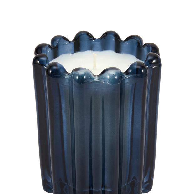 Anko Ocean Whisper Ribbed Glass Candle