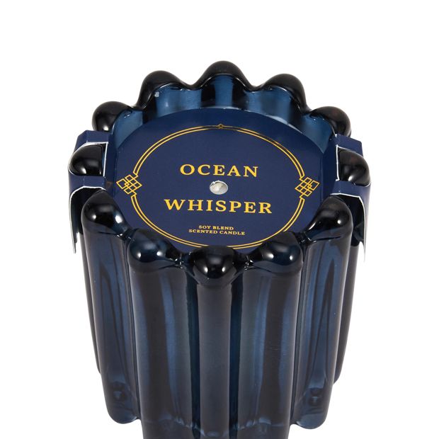 Anko Ocean Whisper Ribbed Glass Candle