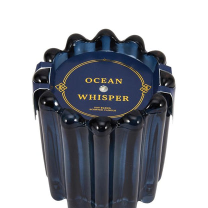 Anko Ocean Whisper Ribbed Glass Candle