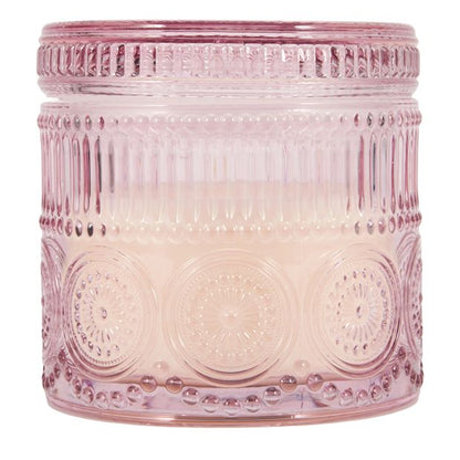 Anko Pink Embossed Glass Candle