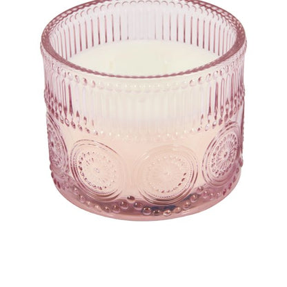 Anko Pink Embossed Glass Candle