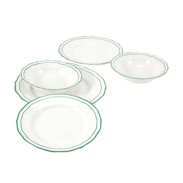 Anko Green Edge 12 Piece Dinner Set