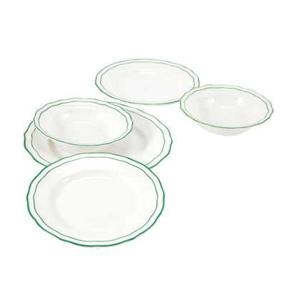 Anko Green Edge 12 Piece Dinner Set
