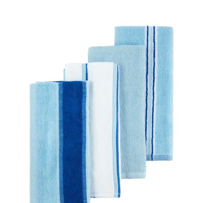 Anko 4 Pack Blue Stripe Terry Tea Towels
