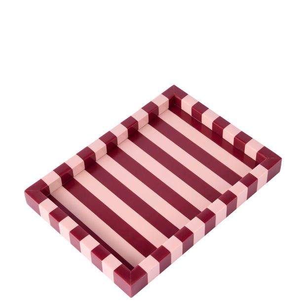 Anko Pink and Berry Stripe Decor Tray