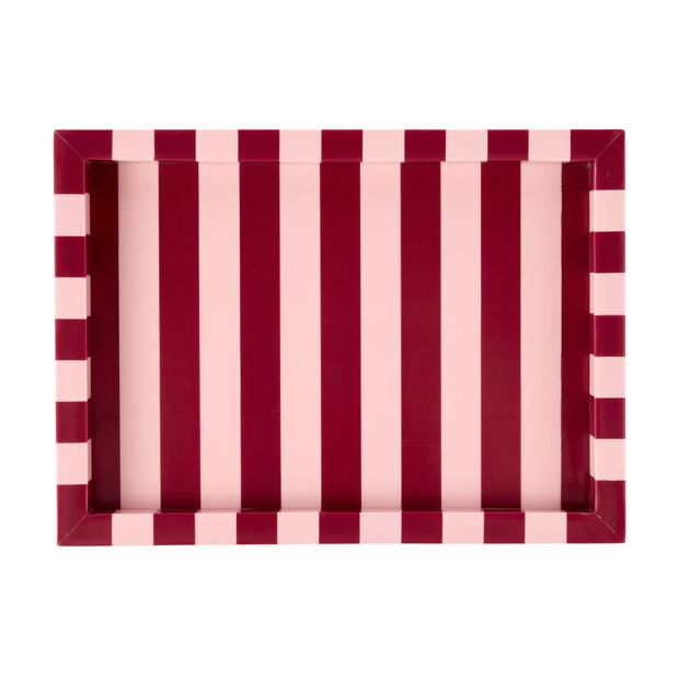 Anko Pink and Berry Stripe Decor Tray
