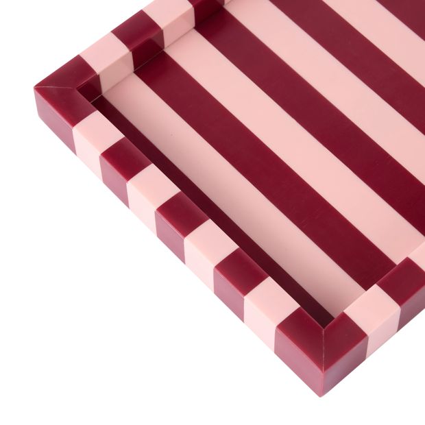 Anko Pink and Berry Stripe Decor Tray