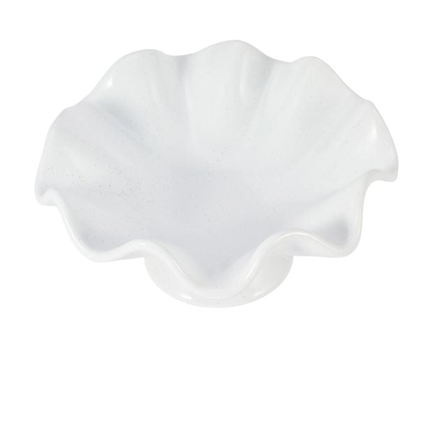 Anko White Wavy Pedestal Decor Bowl
